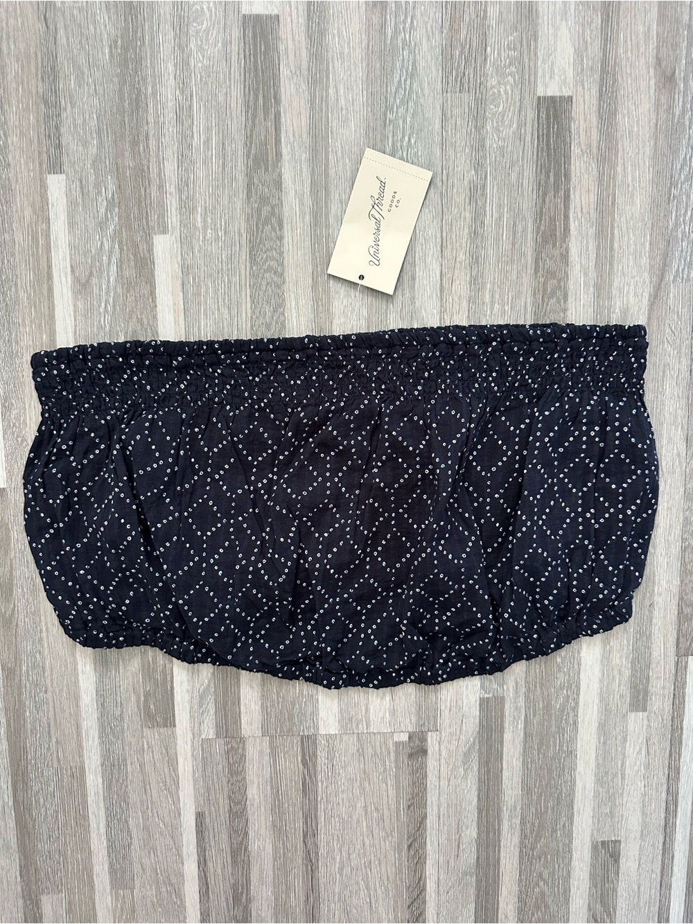 Universal Thread Tube Crop Top Navy Blue / White, Size L, NWT